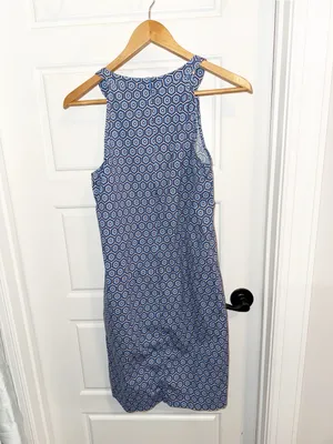 Blue Geometric Halter Dress by Joe Fresh 97% Cotton thumbnail 5