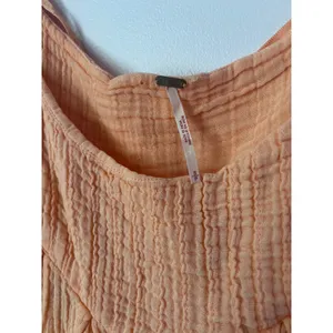 Free People Mystery Land Tunic Orange Cotton Gauze Tiered Boho Mini Dress Small‎ thumbnail 4