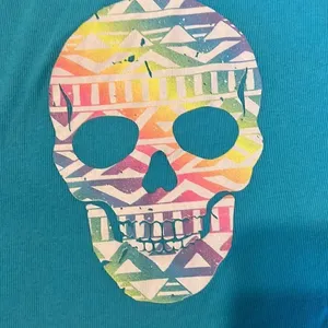 No boundaries size LG 11-13 fits size S tank top distressed skull on front EUC thumbnail 5