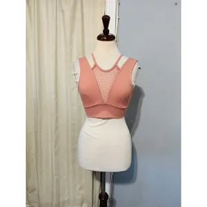 Forever 21 Pink Mesh Inset Sports Bra Tank‎ Top Athletic Workout Women's Medium thumbnail 6