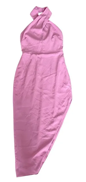 Astr Jodie Dress Pink Size XS Asymmetrical Crisscross Strap Keyhole Wedding thumbnail 1