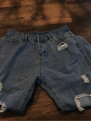 Ripped Light Blue Boyfriend Jeans - Casual Relaxed Fit thumbnail 8