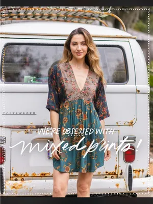NATURAL LIFE Green Floral V Neck Mini Dress Pockets Boho Forest Brown XS thumbnail 2