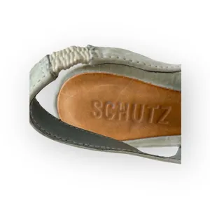 Schutz ❤︎ Retro Slingback Platform Leather Heeled Sandal with Bow ❤︎ Baby Blue thumbnail 11