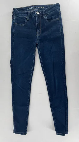 American Eagle Skinny Jeans Size 0 Super Stretch High Rise Dark Wash 25” inseam thumbnail 1