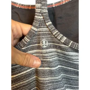 Lululemon y shaped power tank top activewear gray striped size 4 thumbnail 9