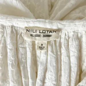 Nili Lotan Mini Dress 100% Cotton White Embroidered Floral Boho Size Medium thumbnail 5