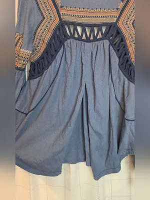 Free People Snow Kisses Embroidered Long Sleeve Blouse thumbnail 3