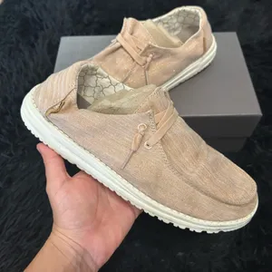 Hey dude tan glitter casual shoes sneakers thumbnail 1