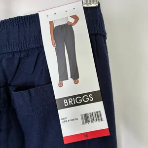 Briggs Navy Blue Linen Blend Pants High Rise Straight Leg NWT Womens Medium thumbnail 7