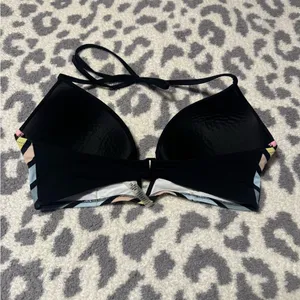 PINK Victoria's Secret Black Multicolor Bikini Top thumbnail 2