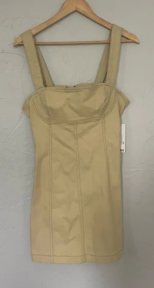 Urban Outfitters Corduroy Tank Tan Mini Dress with Back Cutout NWT size Large‎ thumbnail 1