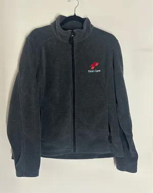 Core365 First Care Fleece Jacket Womens XL Gray Full Zip Soft Mock Neck Coat thumbnail 1
