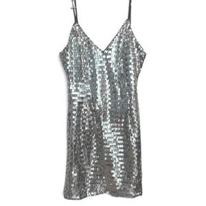 Lulus Exceptional Dazzle Dress Women’s M Silver Sequin Bodycon Mini Cocktail thumbnail 4