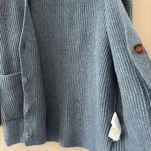 New Abercrombie & Fitch Chunky Knit Soft A&F Wool Blend Oversized Blue Size M thumbnail 8