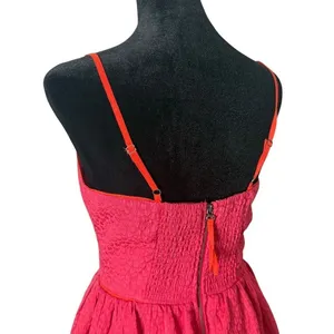 Urban Outfitters Sweetheart Neckline Heart Print Dress Size M Textured Short thumbnail 7