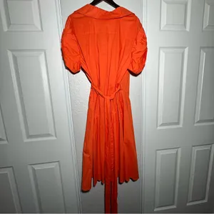 Ashley Stewart • Wrap Midi Dress • Orange • Size 18 • 97% Cotton • Plus size thumbnail 8