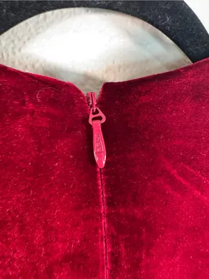 Burgundy Red Velvet Plunging Neckline Maxi Dress Gown Womens XL Holiday Party thumbnail 7