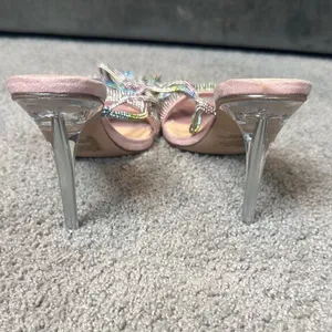 Pink Chase & Chloe Gia Rhinestone Strappy Open Toe Stiletto High Heel Size 9 NEW thumbnail 11