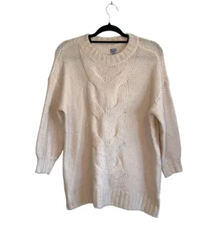 Aerie Cream Soft Chunky Knit Oversized Pullover Sweater thumbnail 2