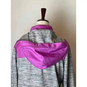 PINK Victoria's Secret Sweatshirt Women XS Purple Gray‎ Hooded Half Zip Retro thumbnail 7