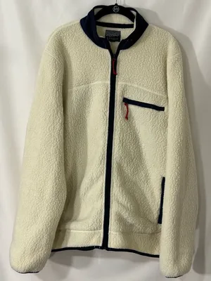 J.Crew Nordic Fleece Full Zip Jacket Size XL White Polartec thumbnail 1