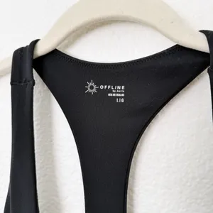 [Aerie] Offline Black Racerback Real Me Hot Stuff Romper Workout Casual Sz Large thumbnail 11