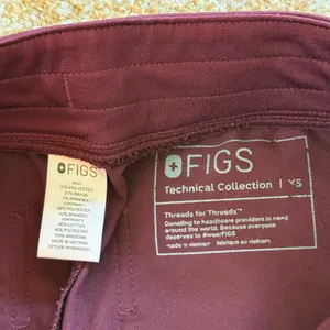 FIGS Zamora Jogger Scrub Pants Womens XS Maroon Burgundy Technical Nurse Uniform thumbnail 4
