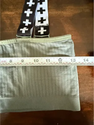 BP. Wildfang Medium Ribbed Bandeau Bra with Black and White Cross Straps thumbnail 5