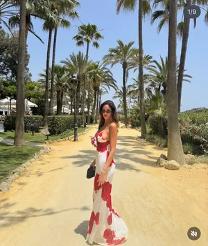 Zara maxi long Floral Red and White ruffled bodycon Dress evening party wedding thumbnail 8