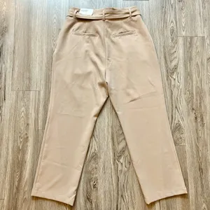Ann Taylor The High Waisted Tapered Wide Leg Ankle Pants in Tan Size L NWT thumbnail 7