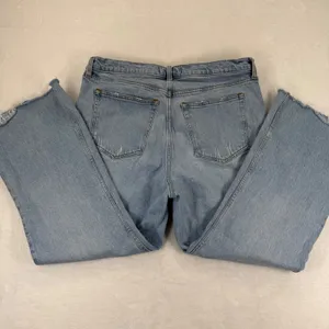 Abercrombie‎ & Fitch The Vintage Flare High Rise Light Wash Raw Hem Jeans 33 16R thumbnail 2