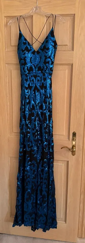 Windsor Prom Dress Sequin Blue and Blake  thumbnail 1