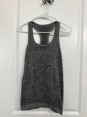 Lululemon Swiftly Tech Gray Patterned Racerback Tank Women’s Small thumbnail 3