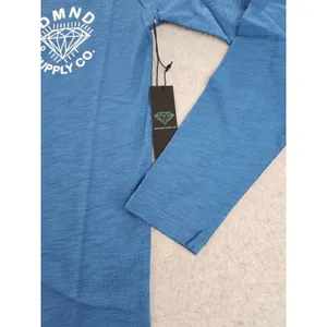 NWT Diamond Supply Co. Womens Sz XSMALL Washed Blue Henley‎ Long Sleeve Shirt XS thumbnail 3
