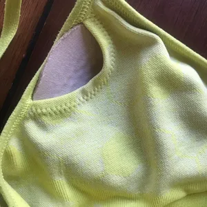Oiselle Padded Yellow Green Sports Bra Women's Size Small thumbnail 4