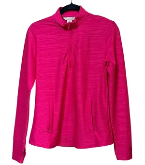 Tommy Bahama Golf Tennis Pink Textured Quarter Zip Pullover Thumbhole Women S thumbnail 1