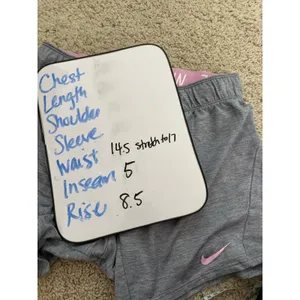 Nike Shorts Women's Small Dri Fit Running Gray Pink Logo Waistband Inseam 5" thumbnail 9