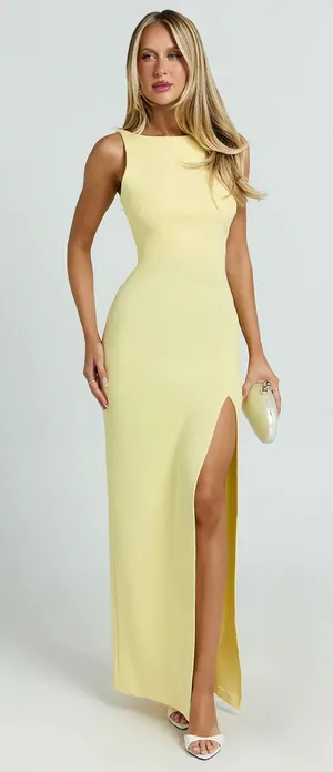 Showpo Indi Maxi Dress Lemon thumbnail 1