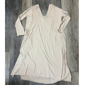 Free People Boho Tunic Dress Women’s Medium Blush Pink/Cream L/S Oversized thumbnail 8