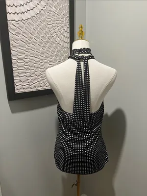 Moda International Black and White Polka Dot Halter Camisole thumbnail 4