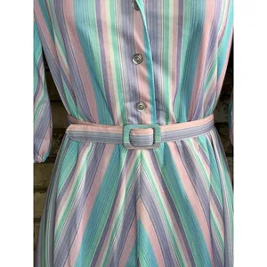 shirt dress striped pastel blue pink white matching belt thumbnail 10