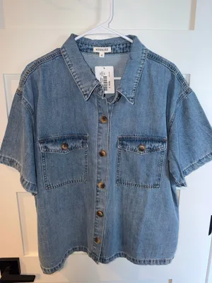 Denim button down shirt thumbnail 3