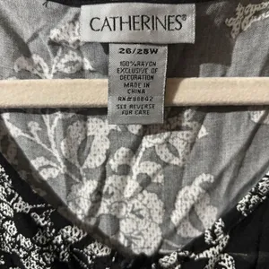 Catherines Tunic Top Womens 26 28W Multicolor Floral Plaid Print Scoop Blouse thumbnail 7