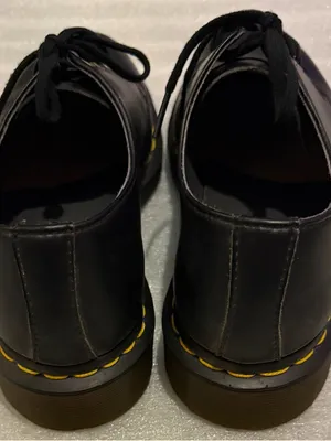 Dr. Martens Vegan 1461 Oxford Black Leather Lace-Up Shoes with Yellow Stitching thumbnail 8