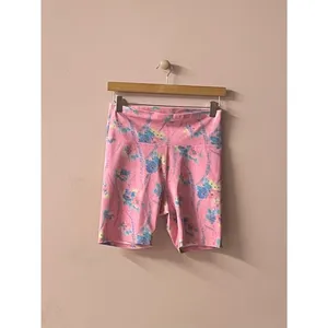 LoveShackFancy x Beach Riot Pink Floral Biker Shorts NWOT Size L thumbnail 5