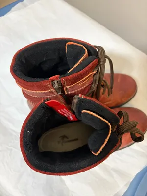 Dromedaris Kara Scrunched Red Leather & Suede Boot Size 38 thumbnail 6