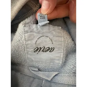 Aerie Blue Cropped Hoodie XS Soft Fleece Pullover Sweatshirt thumbnail 4