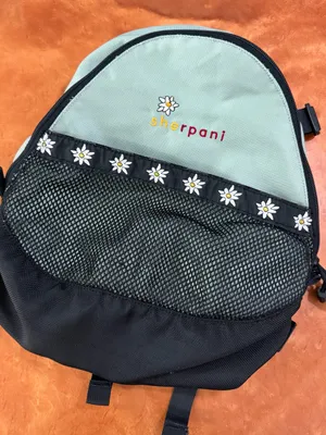 Vtg Sherpani Mint Green Black Daisy Accent Mini Backpack adjustable straps thumbnail 1
