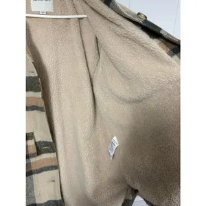 American Eagle Plaid Shacket Faux Fur Sherpa Lined Button Down Medium Jacket thumbnail 9